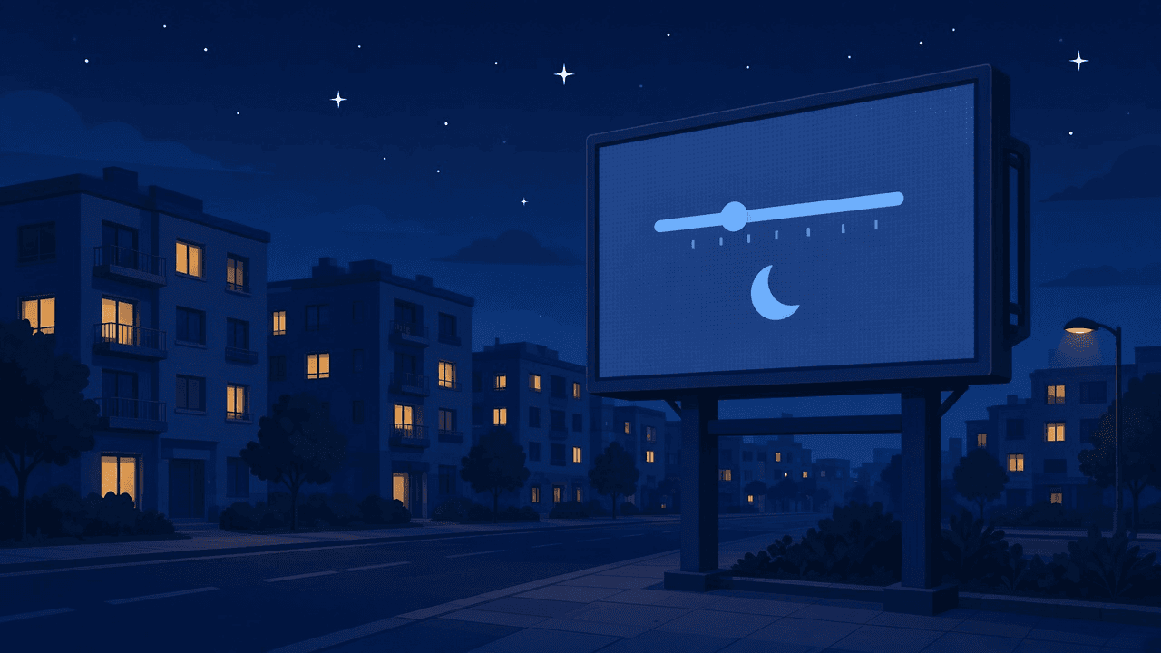 LED billboard brightness at night: the rule Rio already has and Maringá is now debating