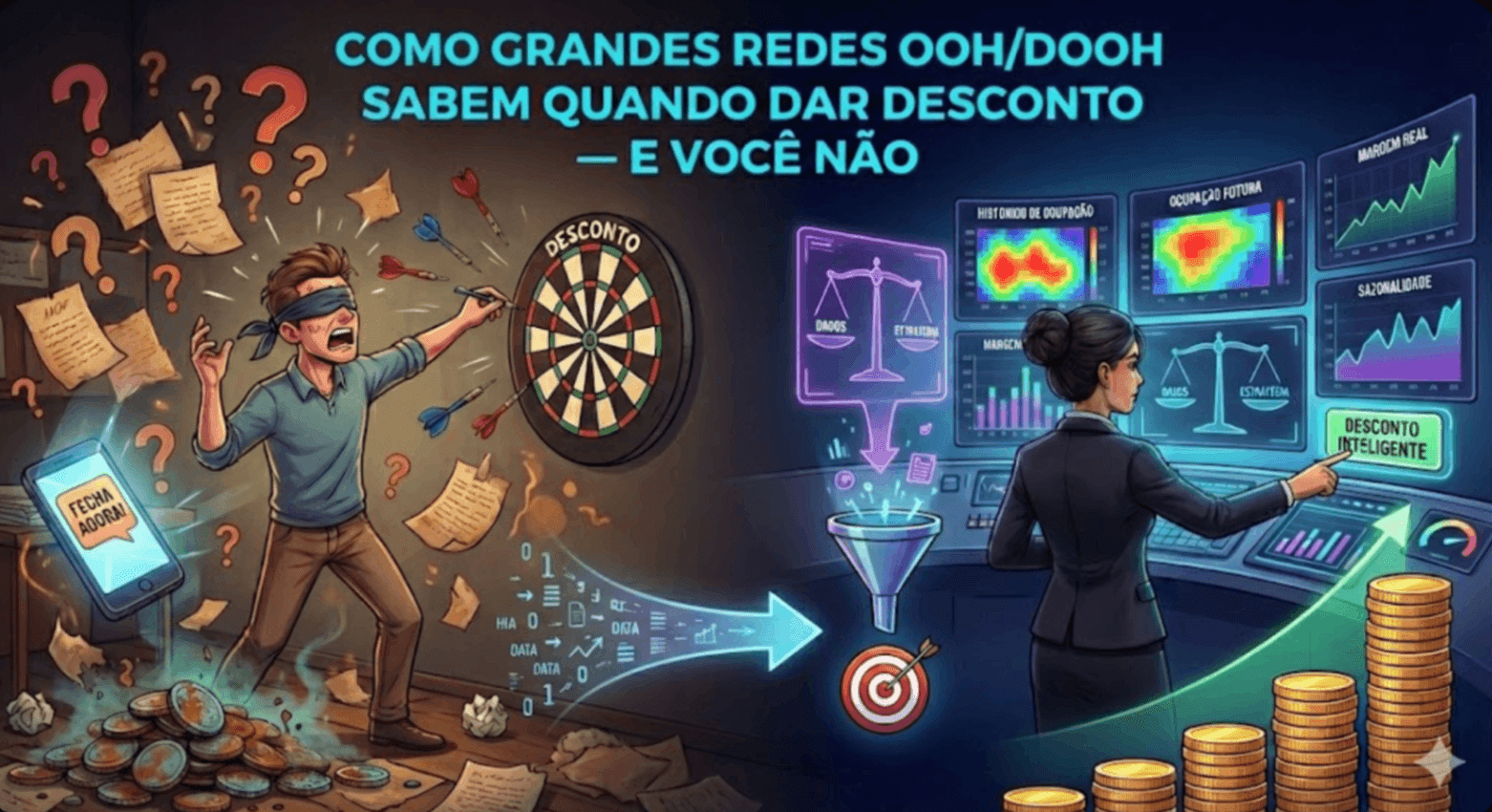 Como grandes redes OOH/DOOH sabem exatamente quando dar desconto — e você não