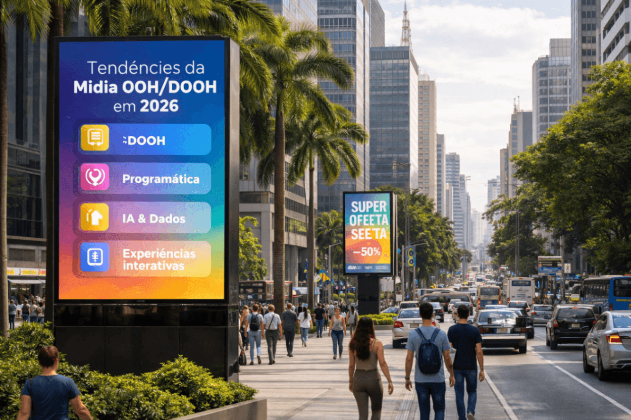 Tendências da mídia OOH e DOOH no Brasil em 2026
