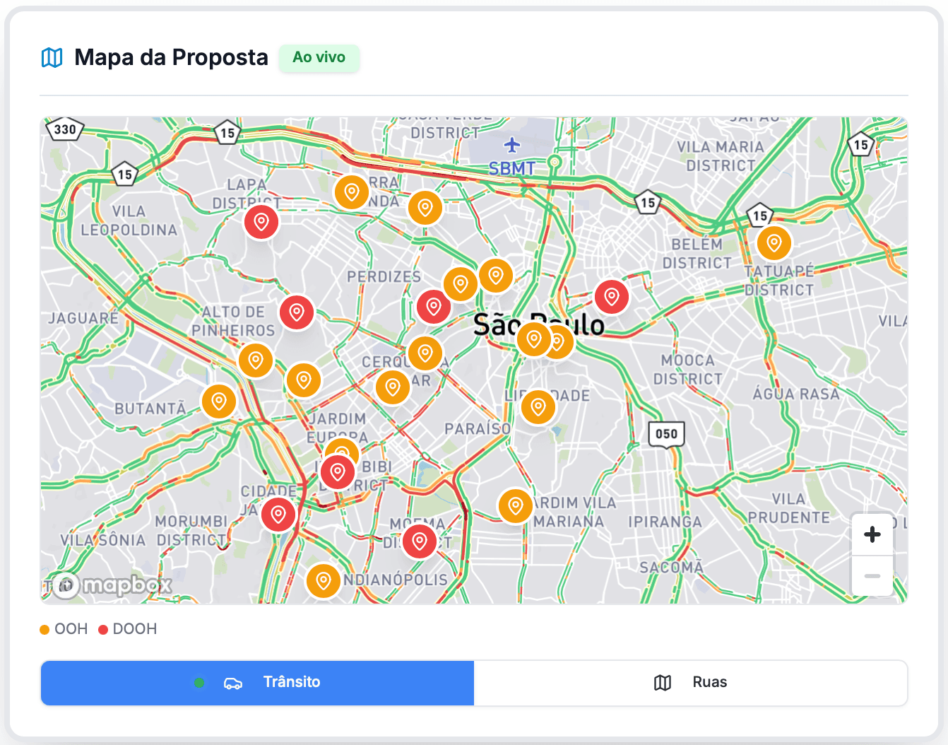 O mapa que fecha contratos: por que visualizar o trânsito ao vivo mudou a lógica da proposta OOH