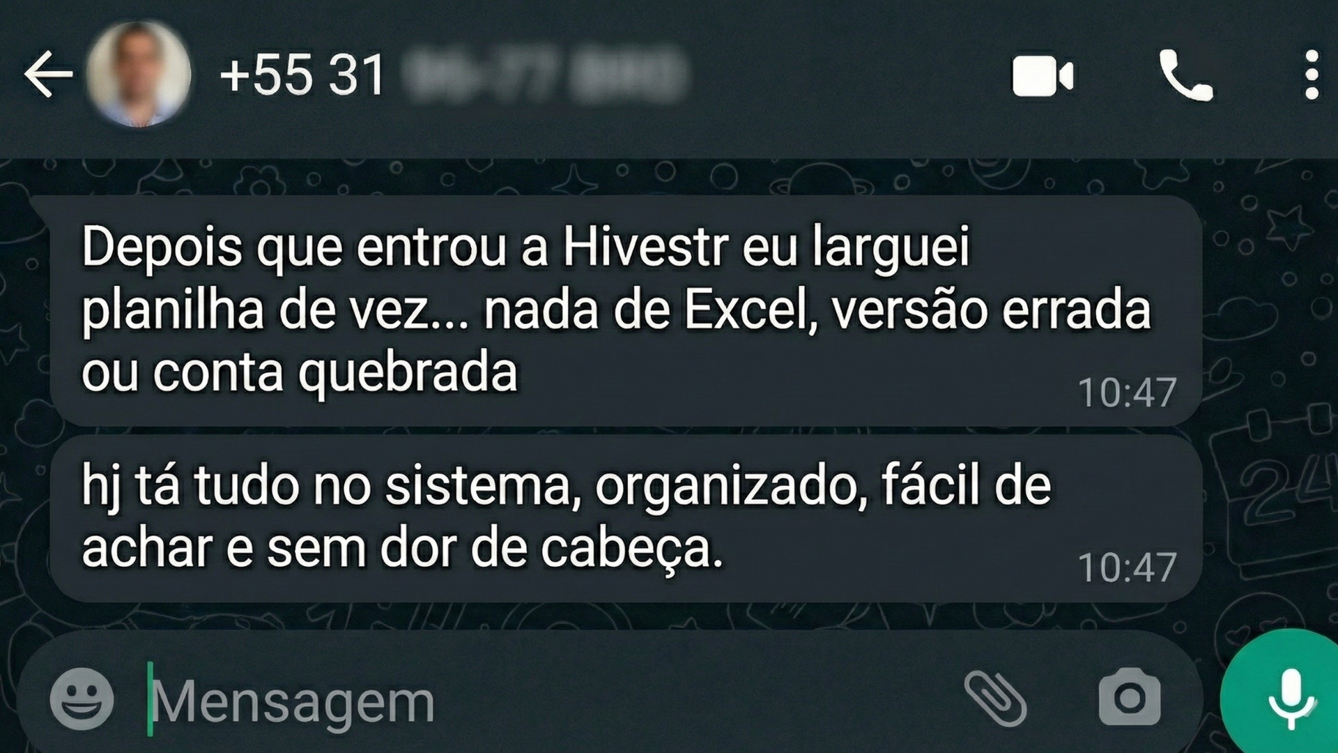 Depoimento cliente Hivestr