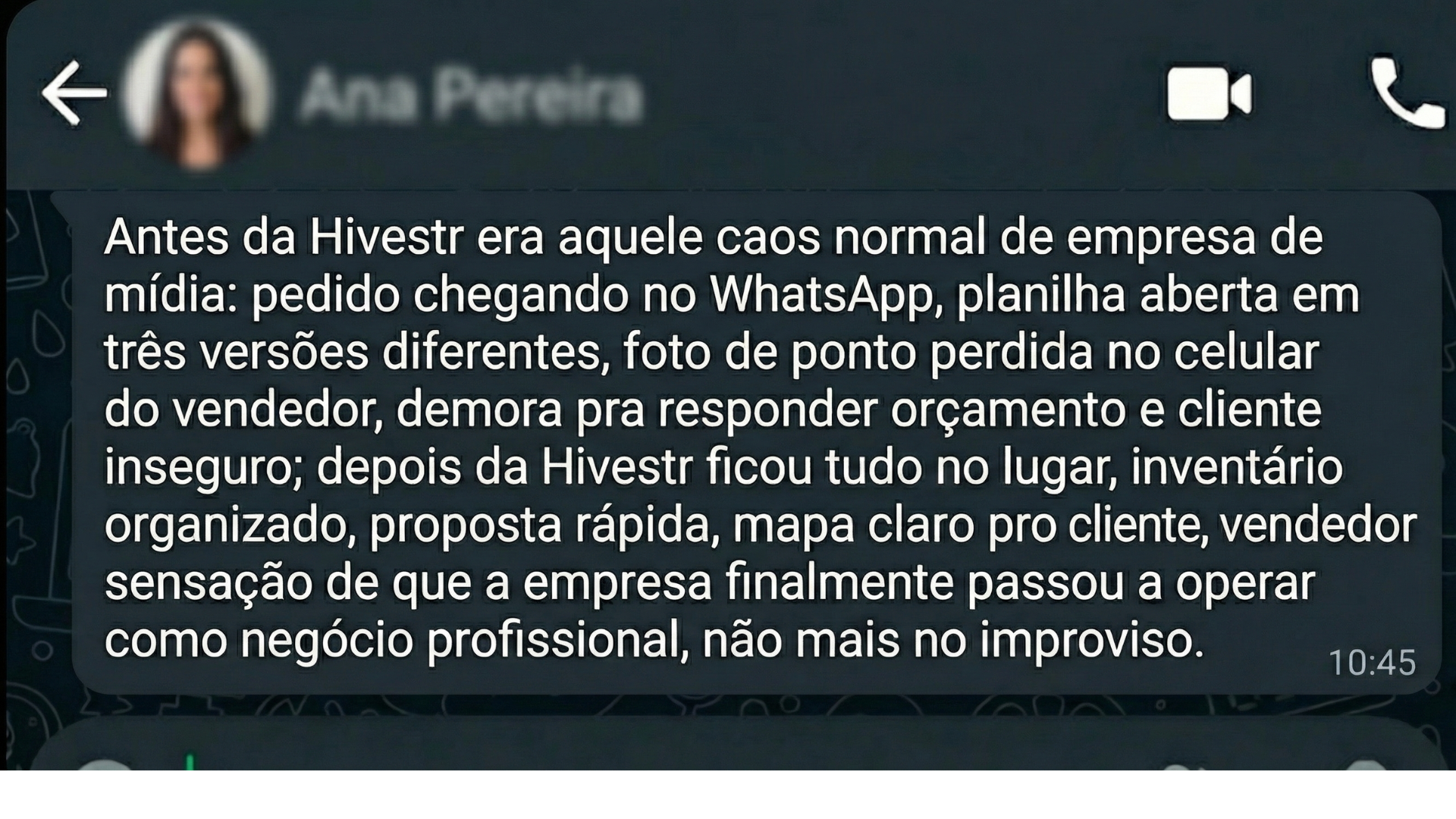 Depoimento cliente Hivestr